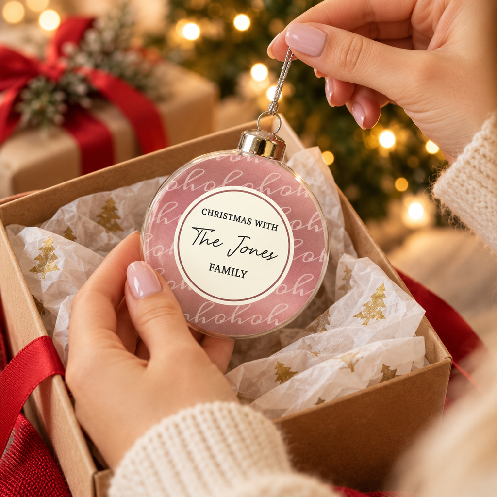 Personalised Ho Ho Ho Glass Bauble