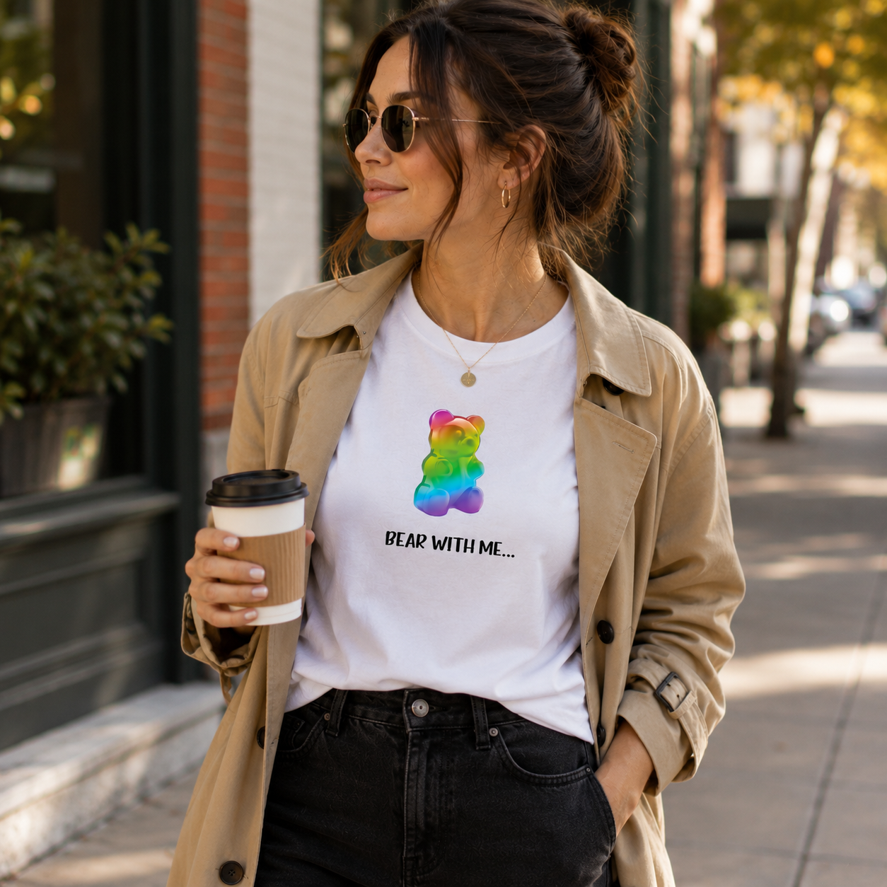 Bear With Me Gummy Bear T-Shirt | Funny Cute Graphic Tee