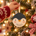 Personalised Penguin Wooden Bauble