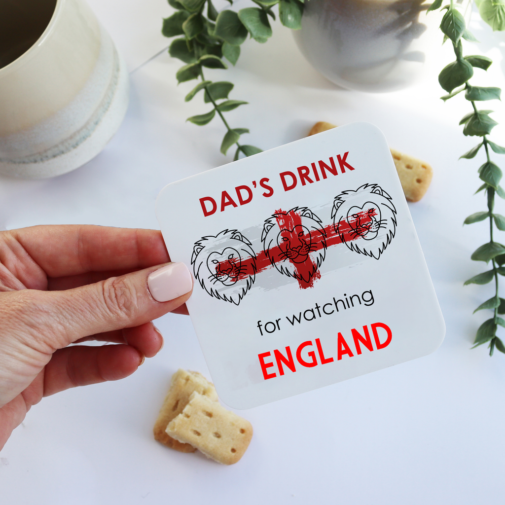 Personalised 3 Lions Ceramic Coaster