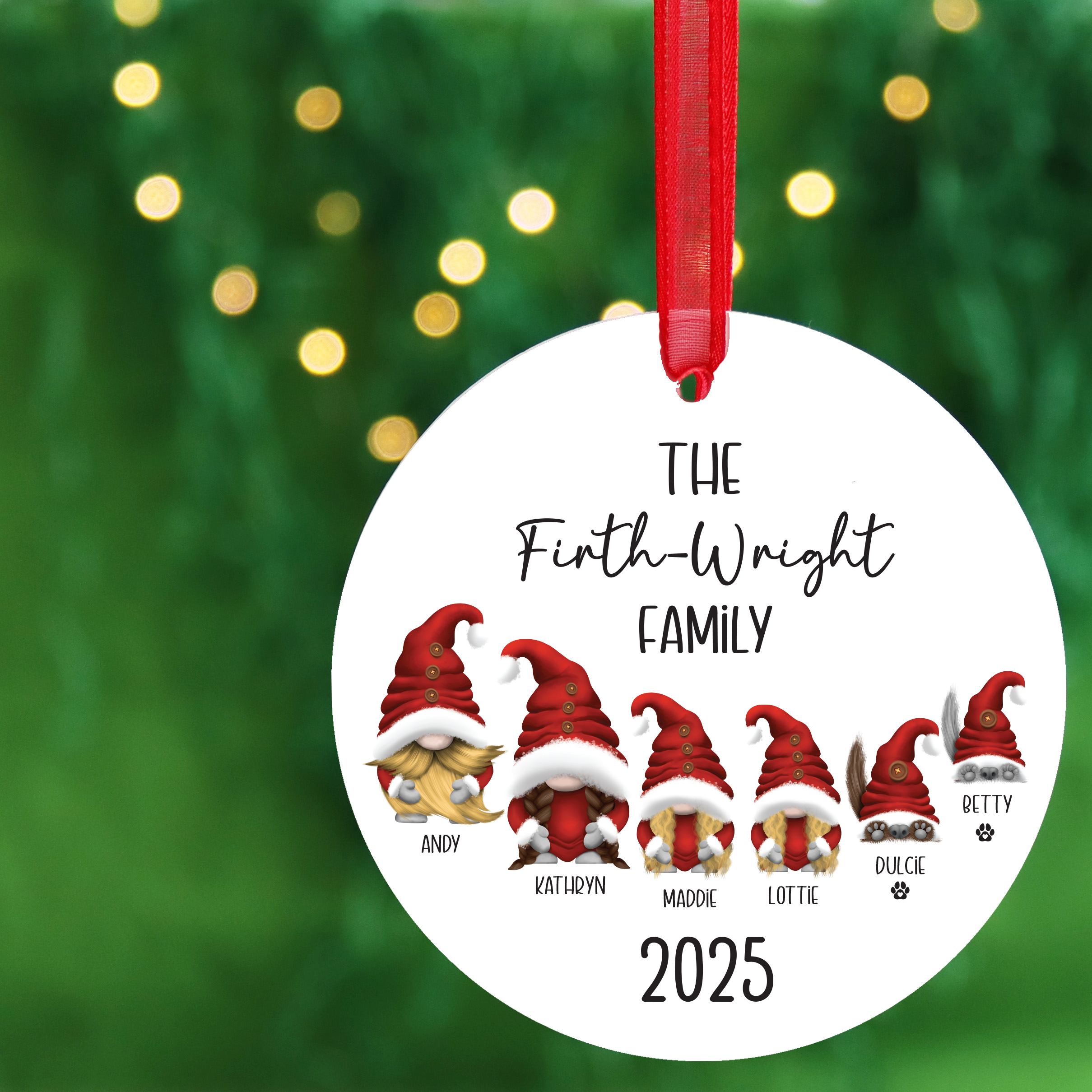 Personalised Family Gonk Christmas Bauble