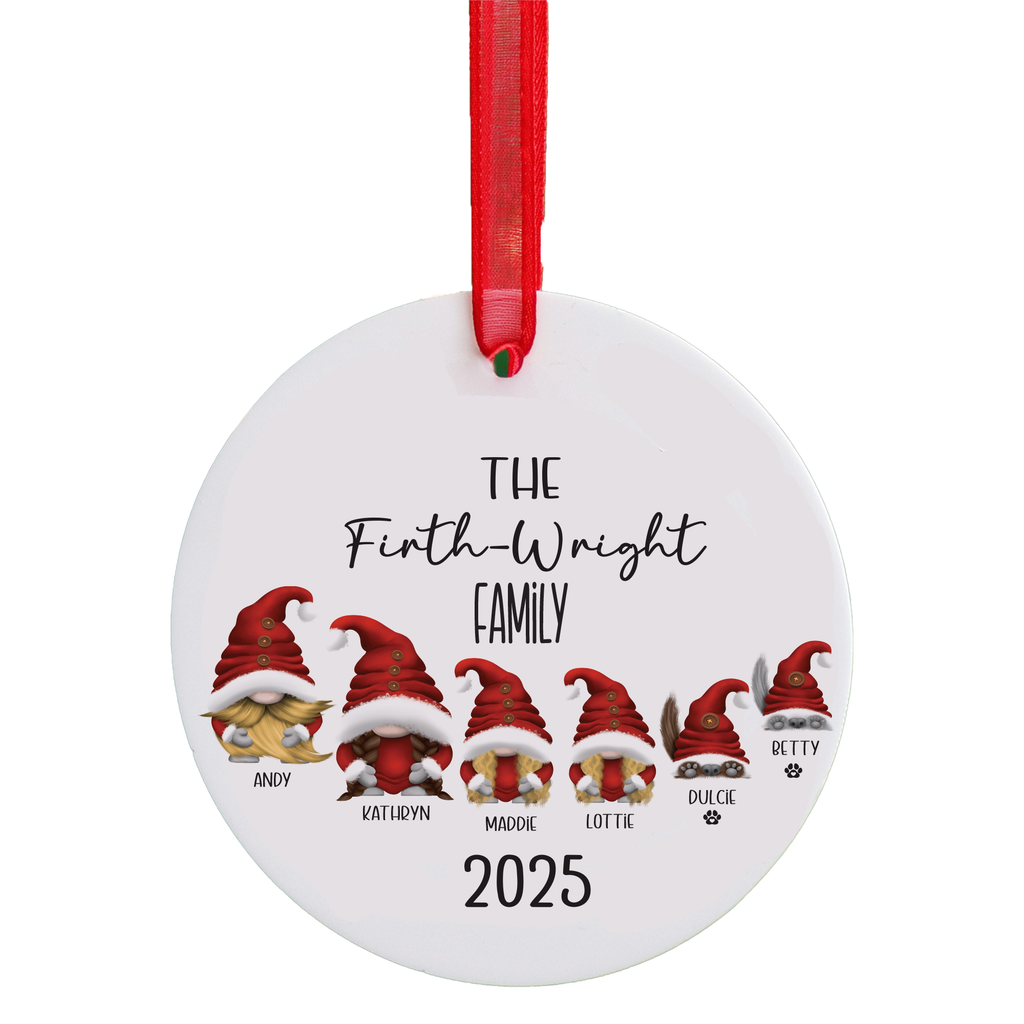 Personalised Family Gonk Christmas Bauble