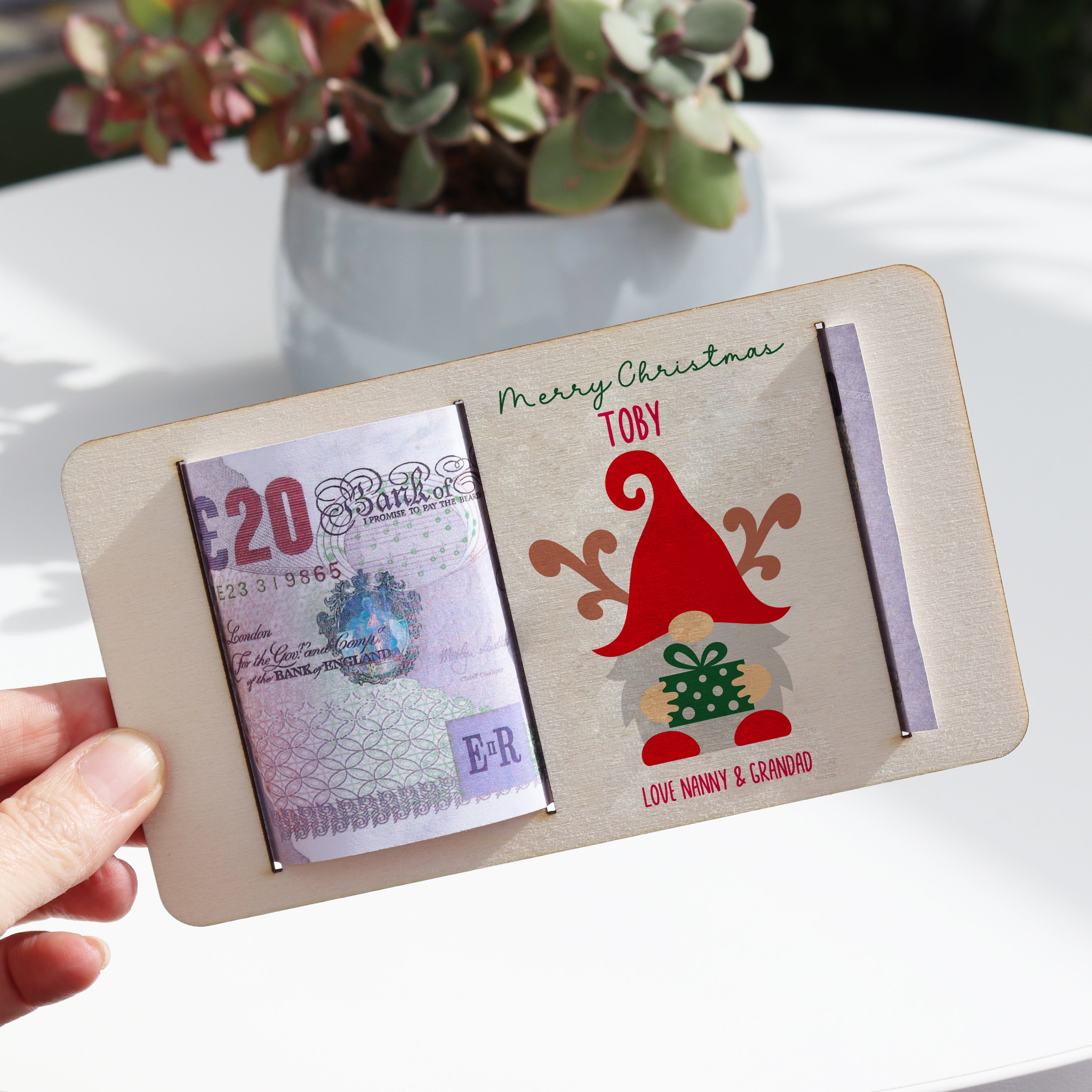 Personalised Christmas Gonk Money Holder