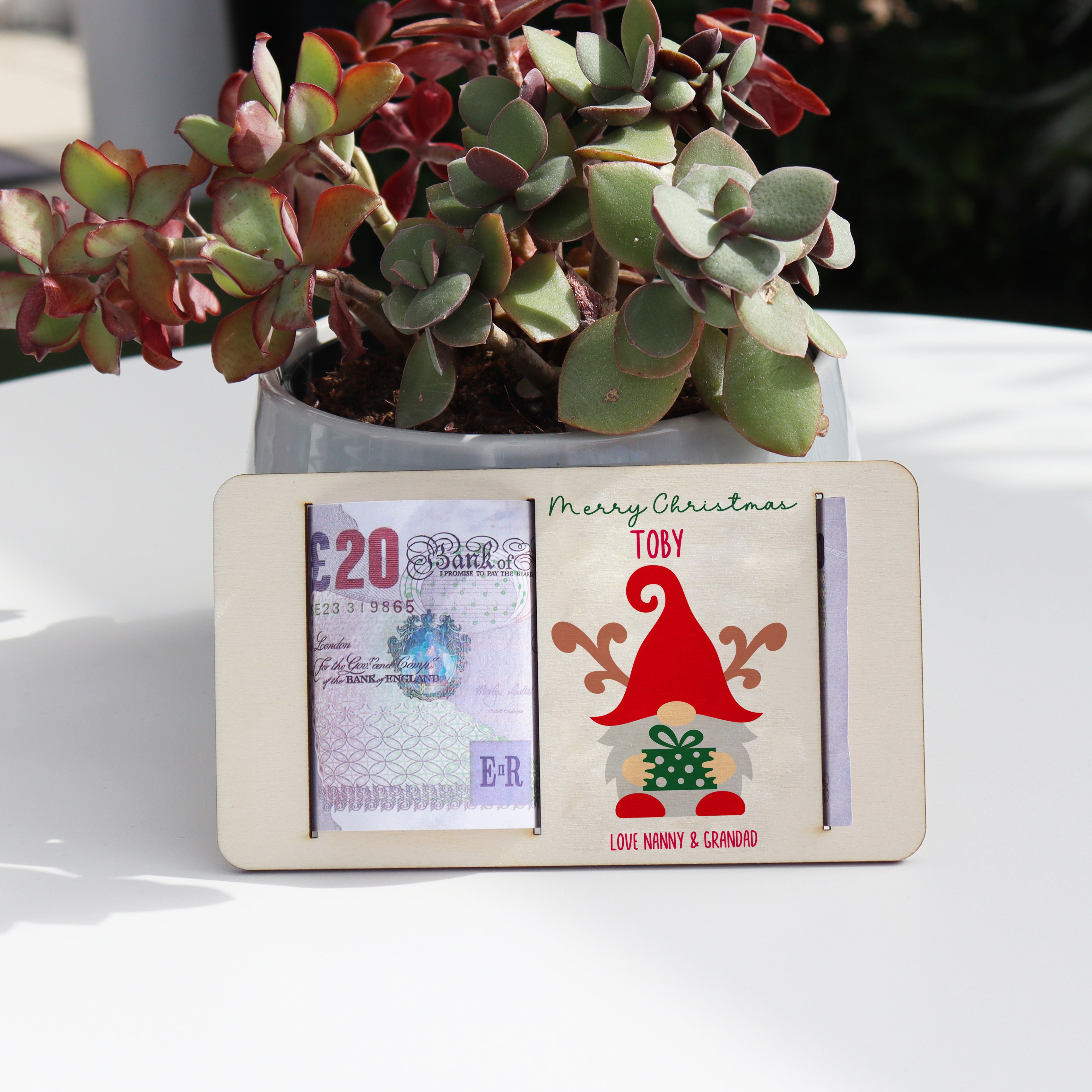 Personalised Christmas Gonk Money Holder