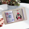 Personalised Christmas Penguin Money Holder