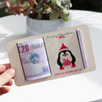Personalised Christmas Penguin Money Holder