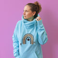 Cowl Neck Luxe Baby Blue Hoodie