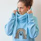 Cowl Neck Luxe Baby Blue Hoodie