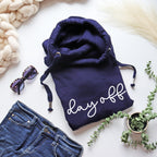 Cowl Neck Navy Day Off Hoodie