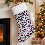 Personalised Leopard Print Christmas Stocking