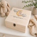 Personalised White Luxury Baby Gift Box – Watercolour Balloon Keepsake