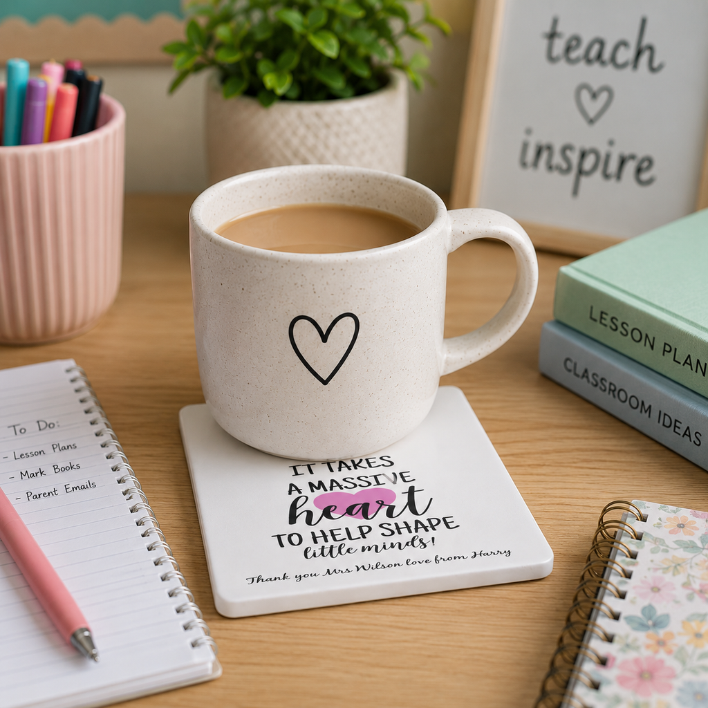 'It Takes A Massive Heart' Personalised Teacher Coaster