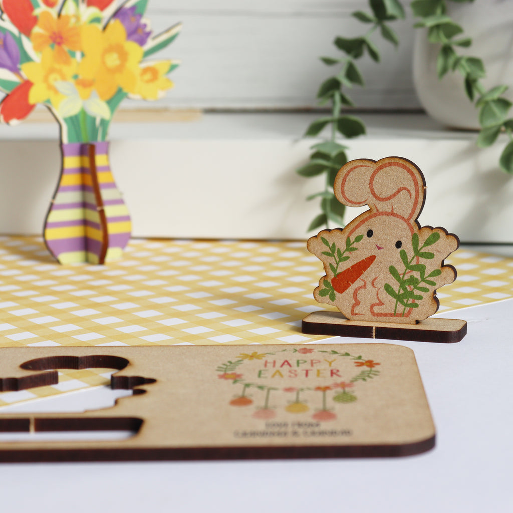 Pop Out Wooden Easter Bunny Card