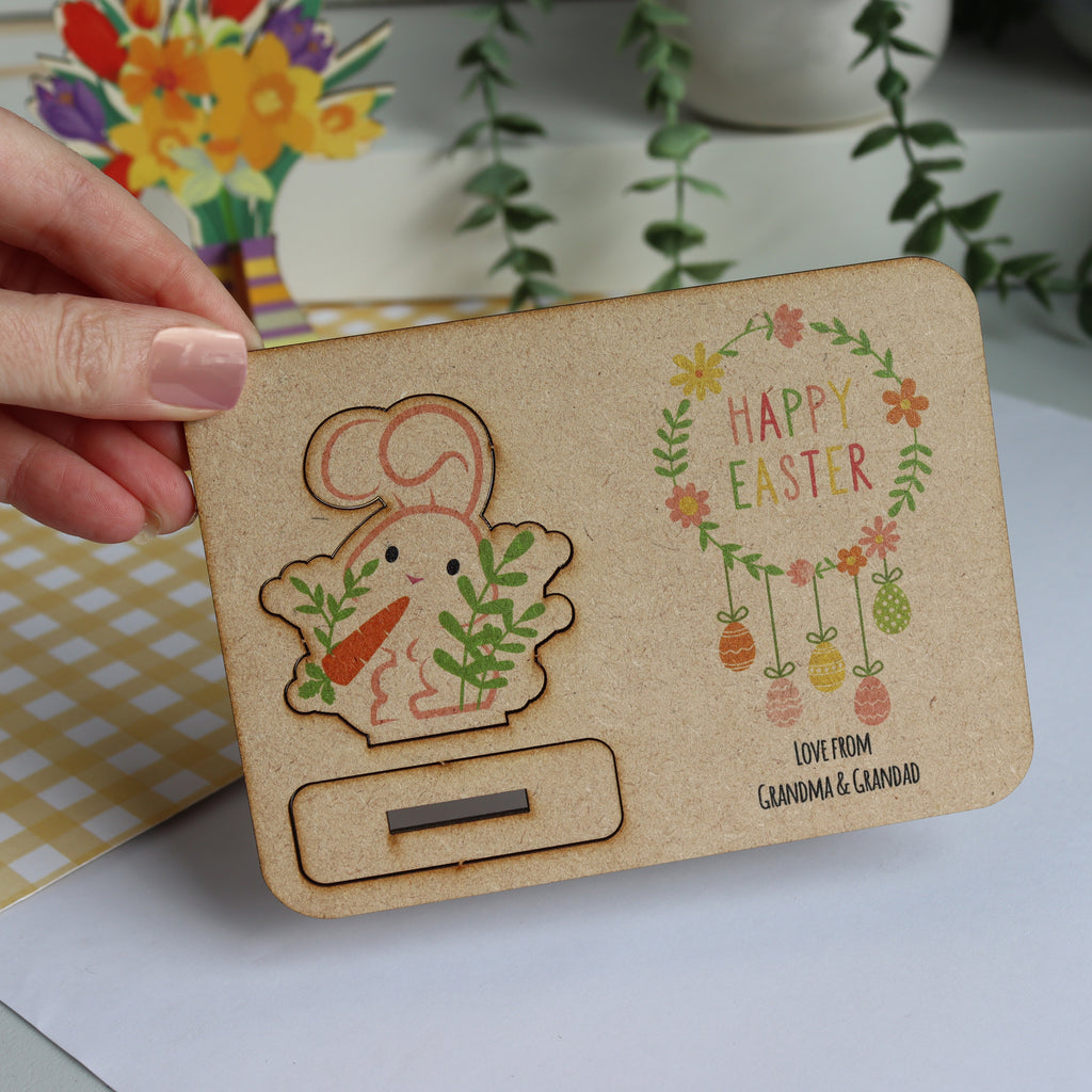 Pop Out Wooden Easter Bunny Card