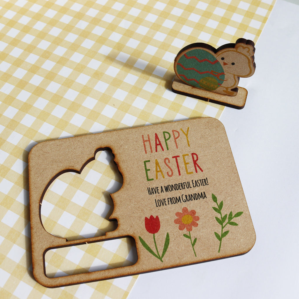 Pop Out Wooden Easter Chick Card