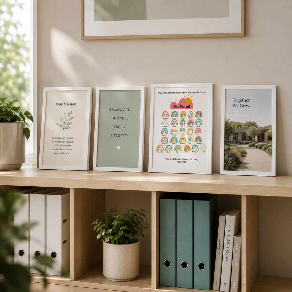 Personalised rainbow teacher print as an end of year gift