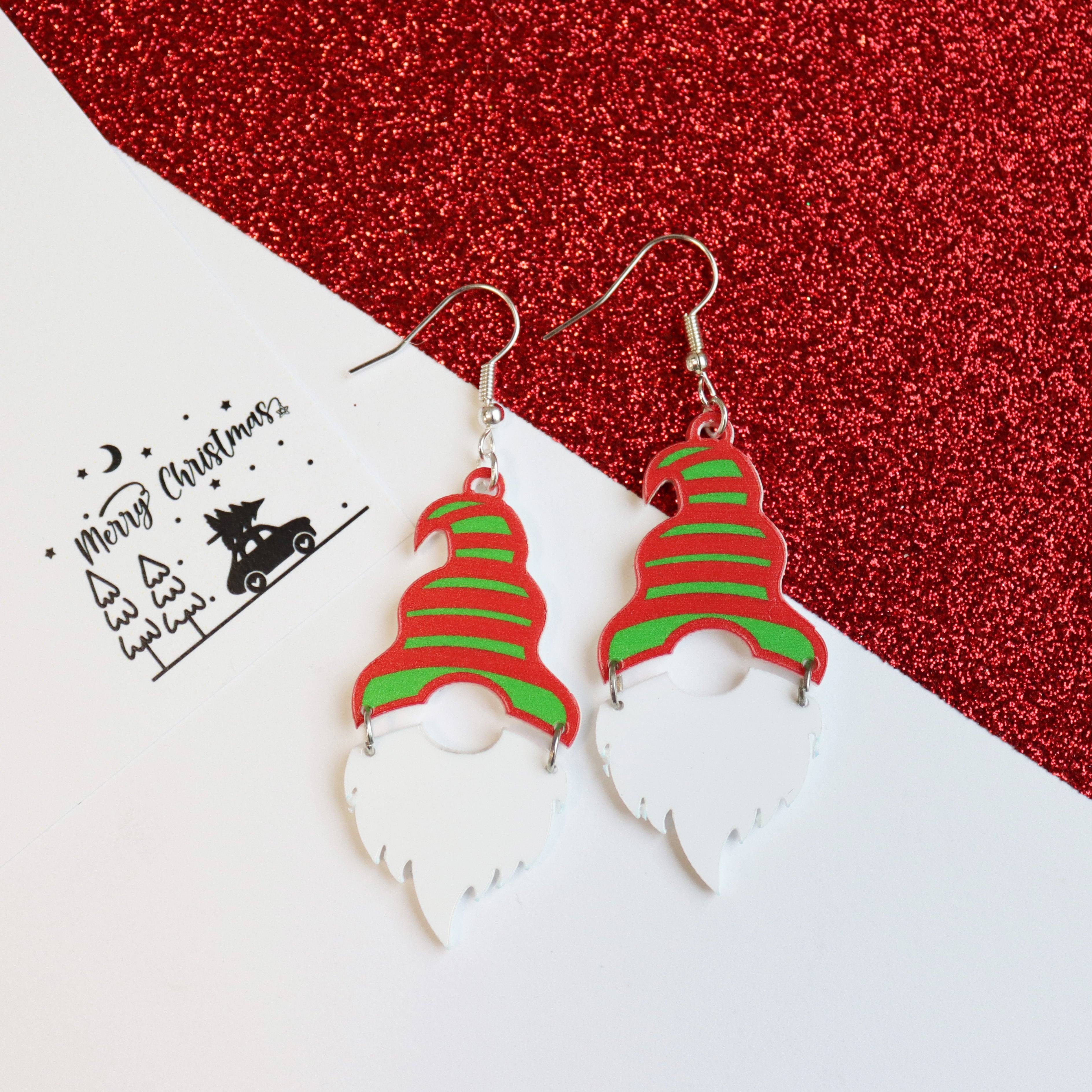 Christmas Elf Gnome Hat Earrings