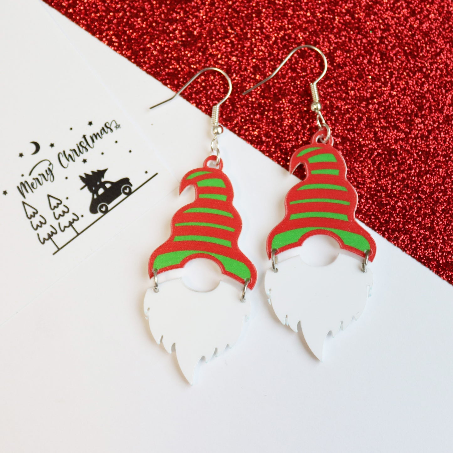 Christmas Elf Gnome Hat Earrings