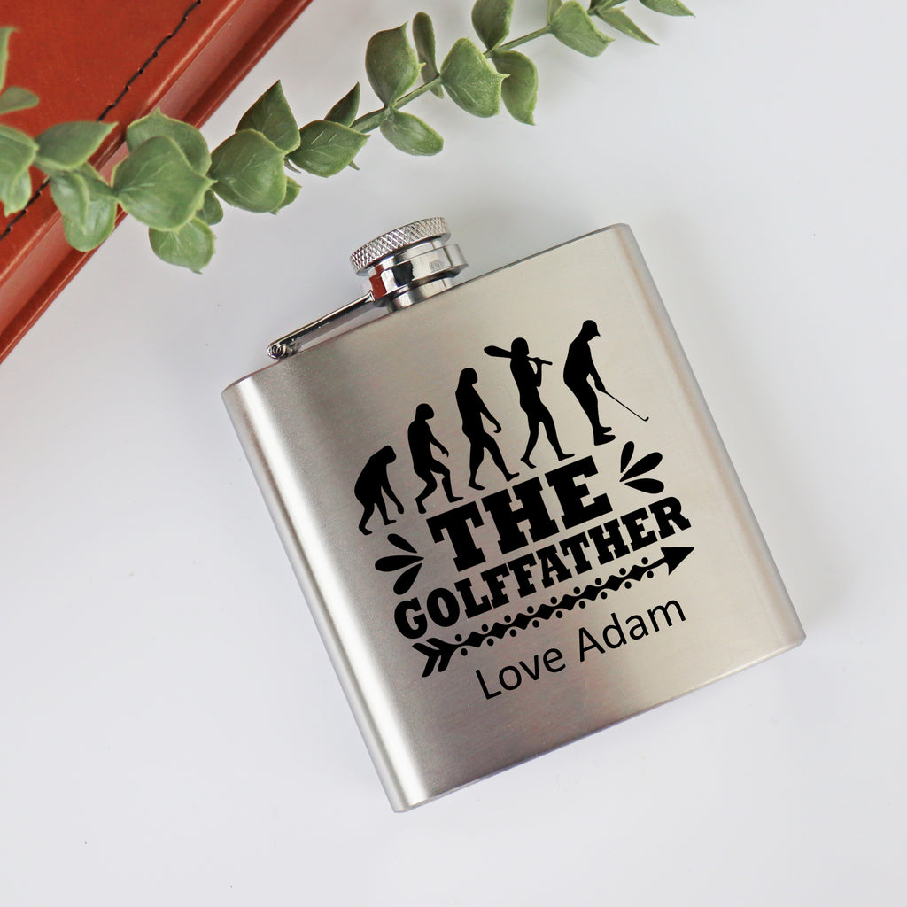 Personalised Golf Father Hip Flask