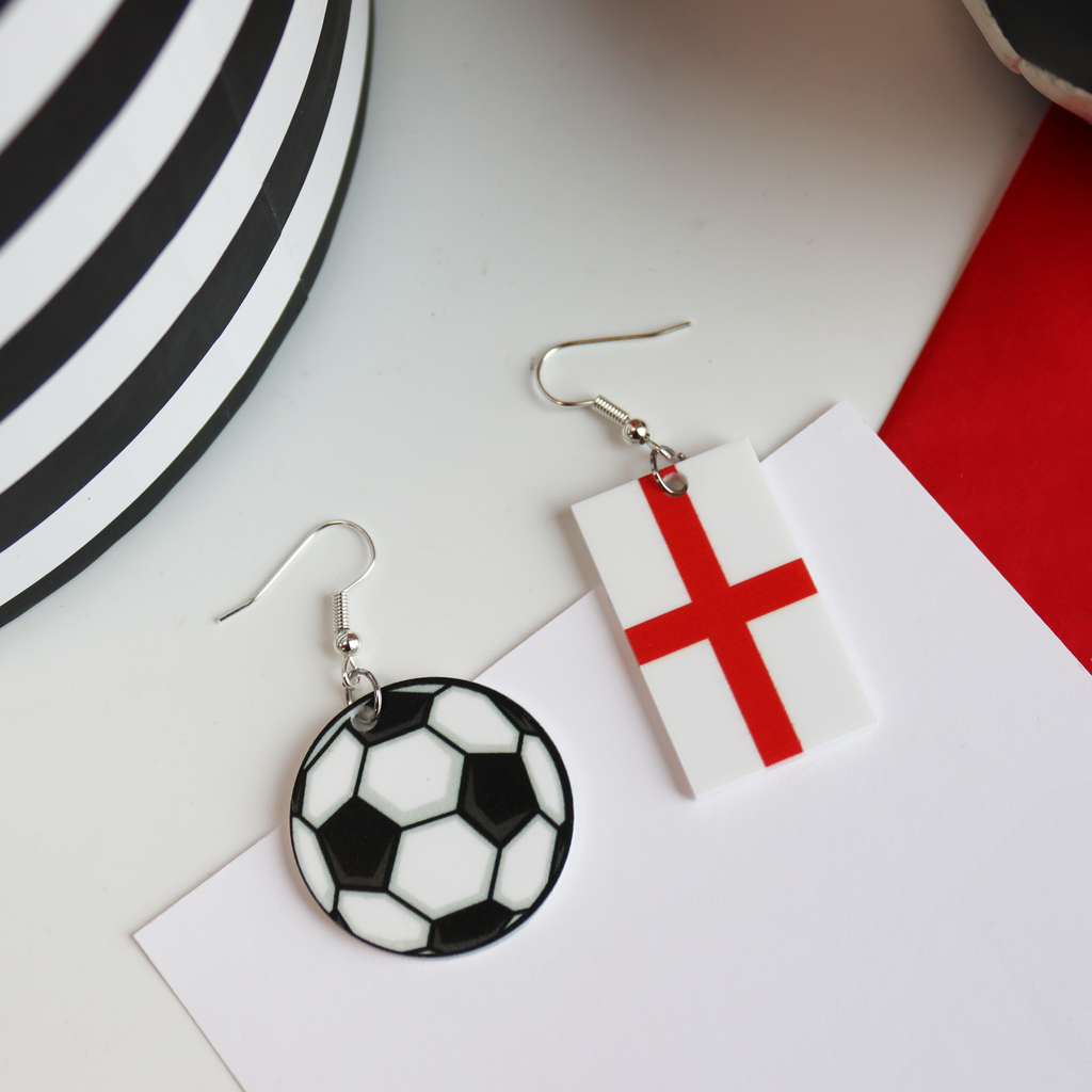 Football & Flag England Earring Set
