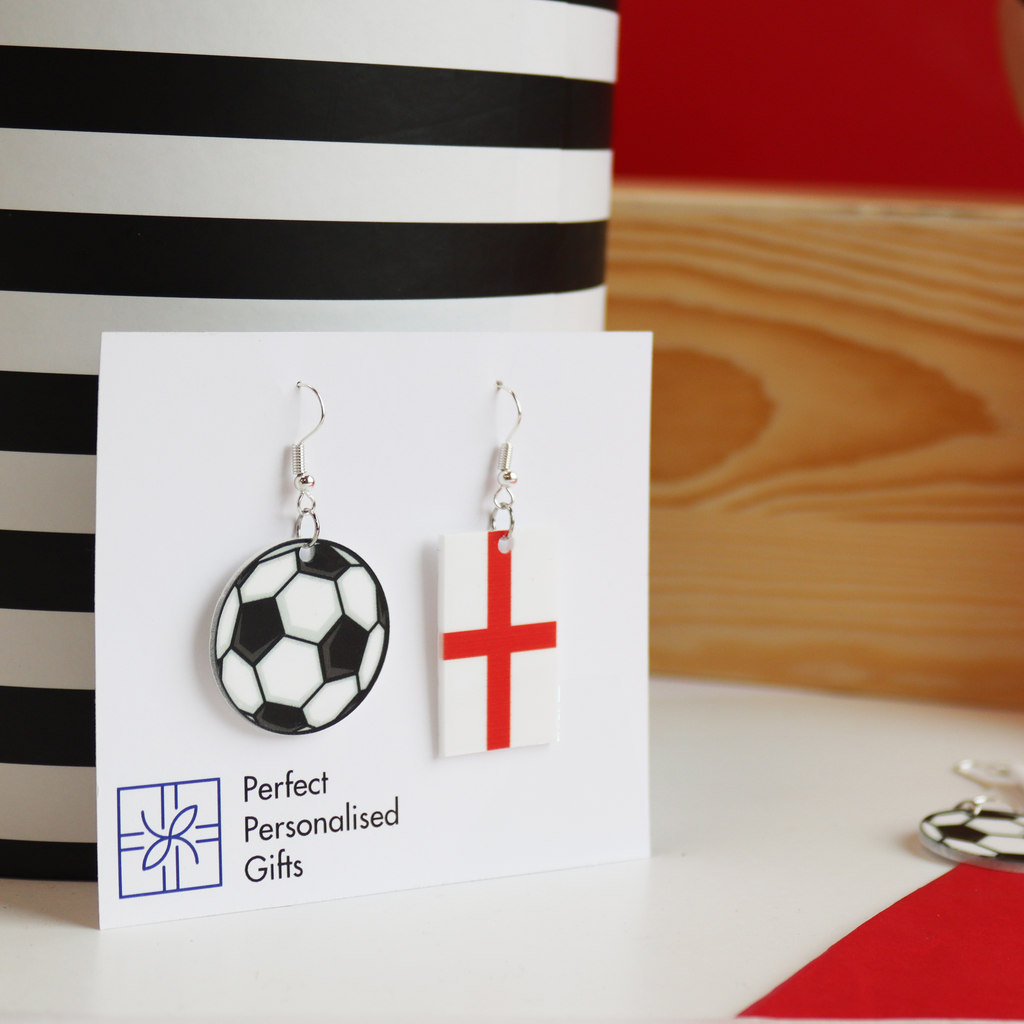 Football & Flag England Earring Set