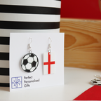 Football & Flag England Earring Set