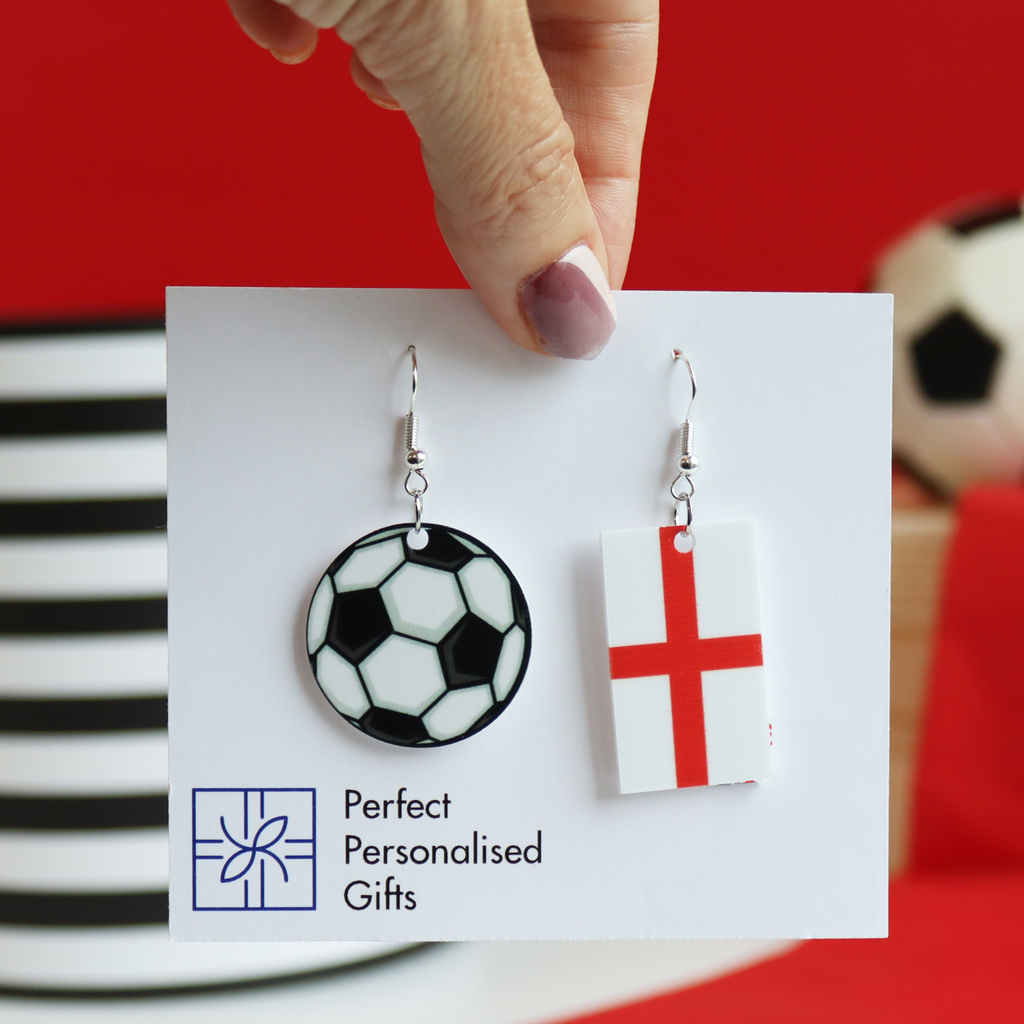 Football & Flag England Earring Set