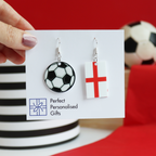Football & Flag England Earring Set