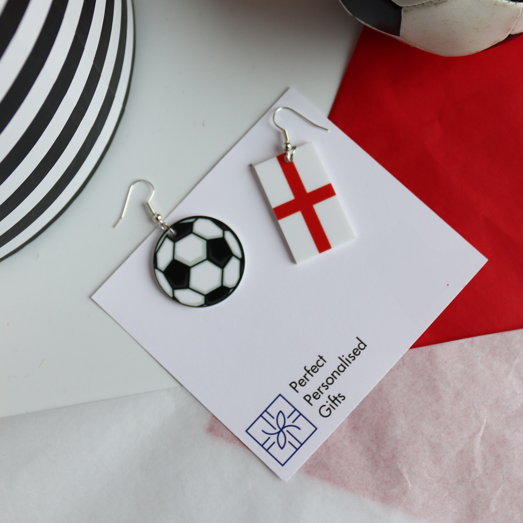 Football & Flag England Earring Set