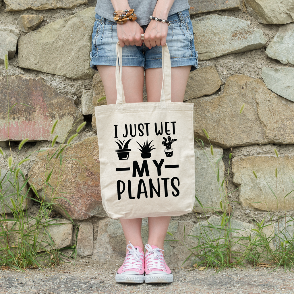 Funny Tote 'I just wet my plants'