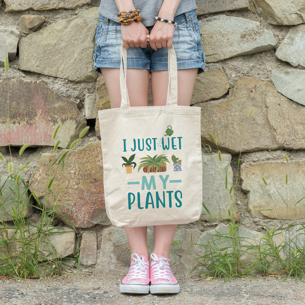 Funny 'I just wet my plants' Tote Bag