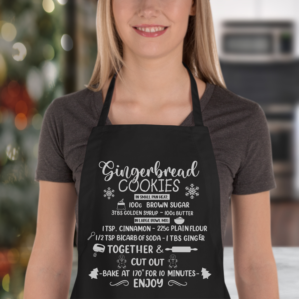 Gingerbread Recipe Christmas Apron