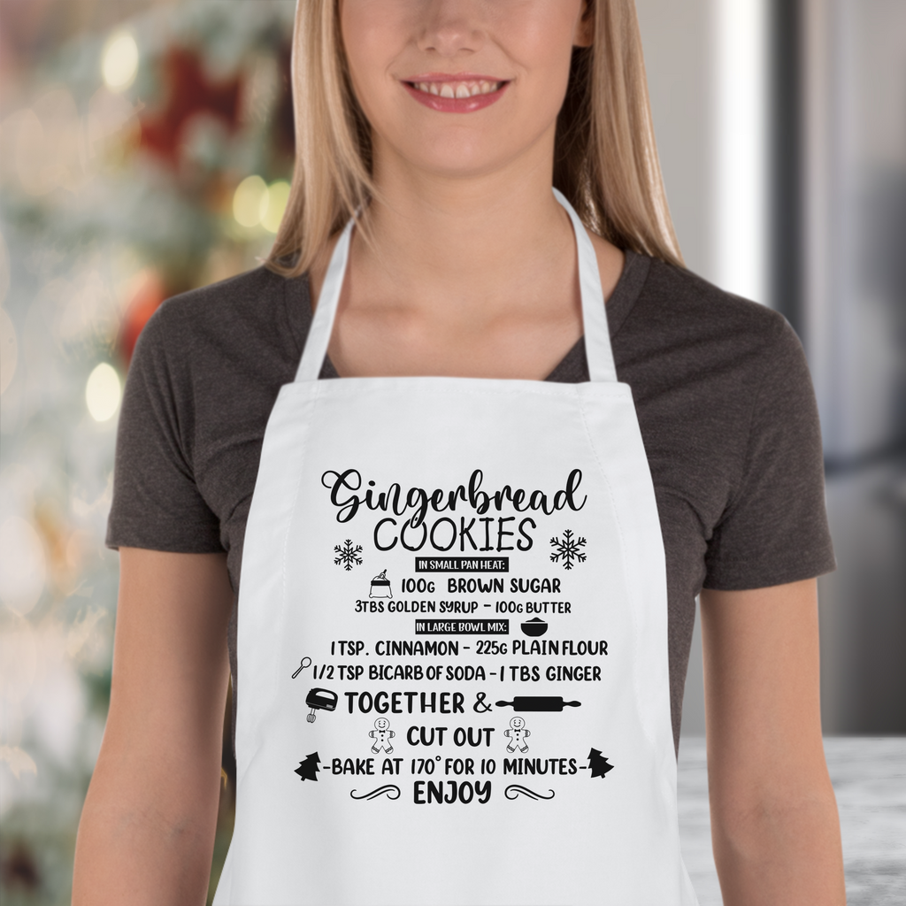 Gingerbread Recipe Christmas Apron
