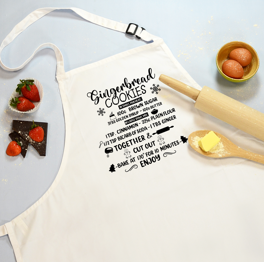 Gingerbread Recipe Christmas Apron