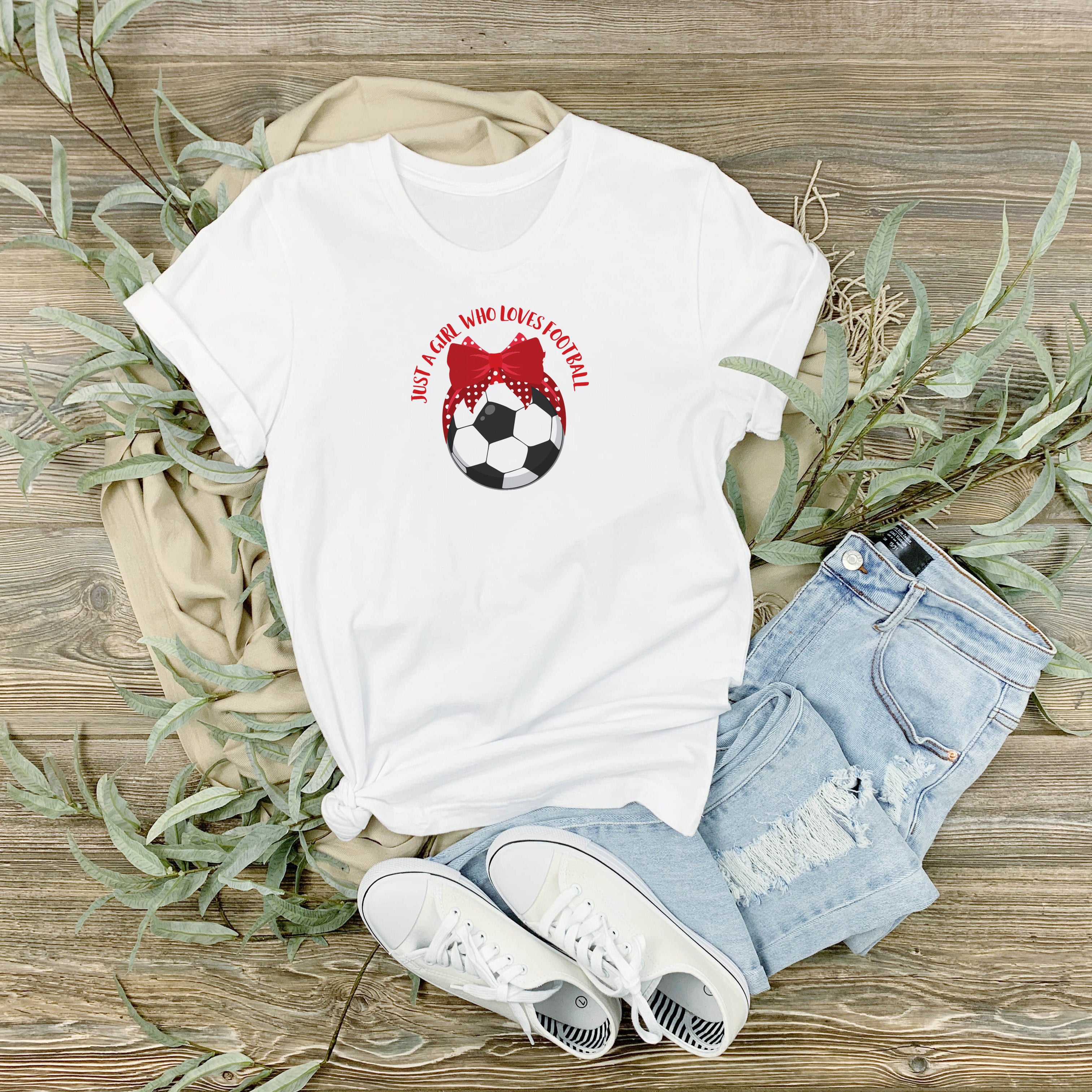 Just A Girl Who Likes Football Kids T-Shirt