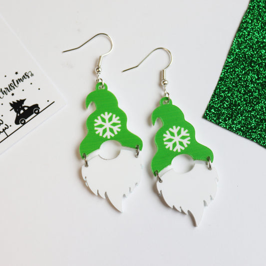 Christmas Snowflake Gnome Gonk Earrings