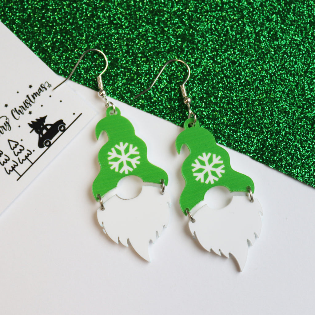 Christmas Snowflake Gnome Gonk Earrings