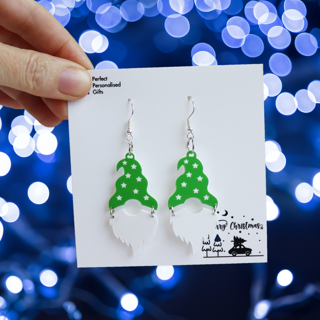 Christmas Star Hat Gnome Gonk Earrings