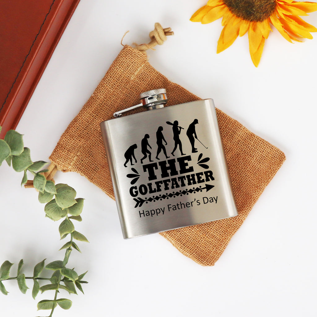 Personalised Golf Father Hip Flask