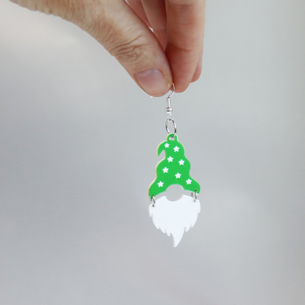 Christmas Star Hat Gnome Gonk Earrings