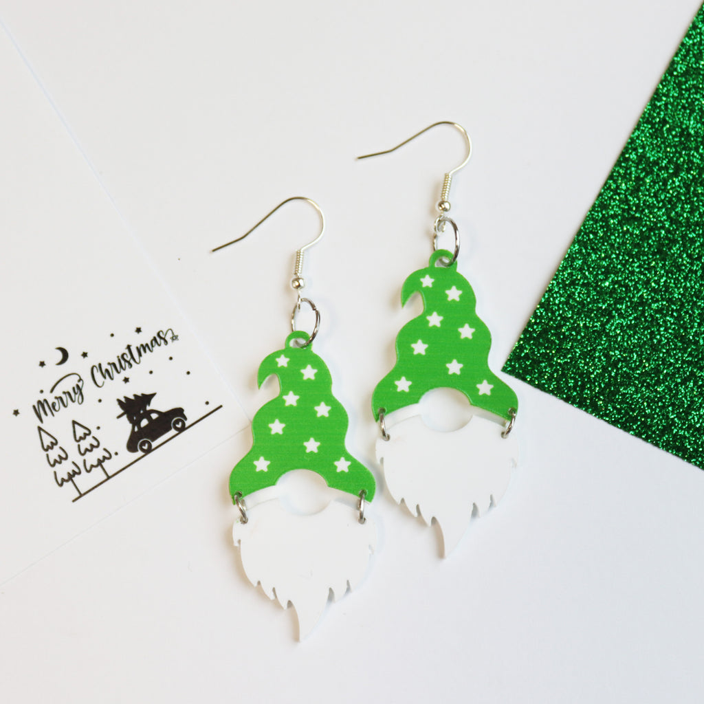 Christmas Star Hat Gnome Gonk Earrings