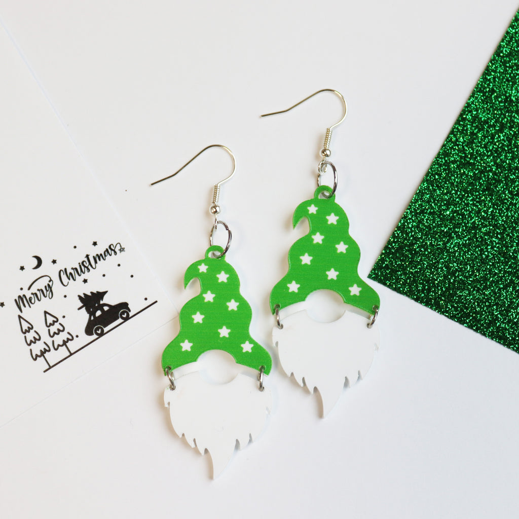 Christmas Star Hat Gnome Gonk Earrings