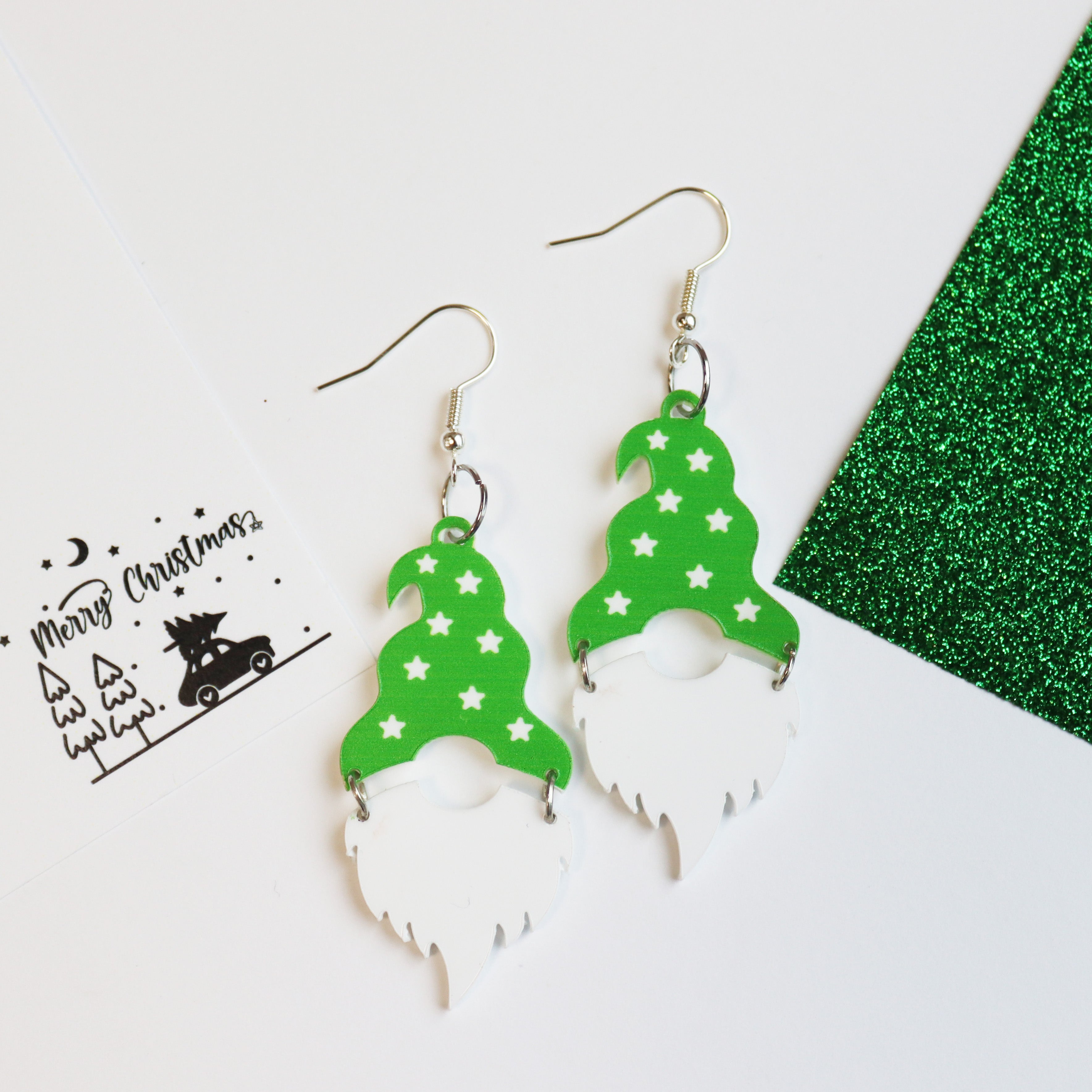 Christmas Star Hat Gnome Gonk Earrings