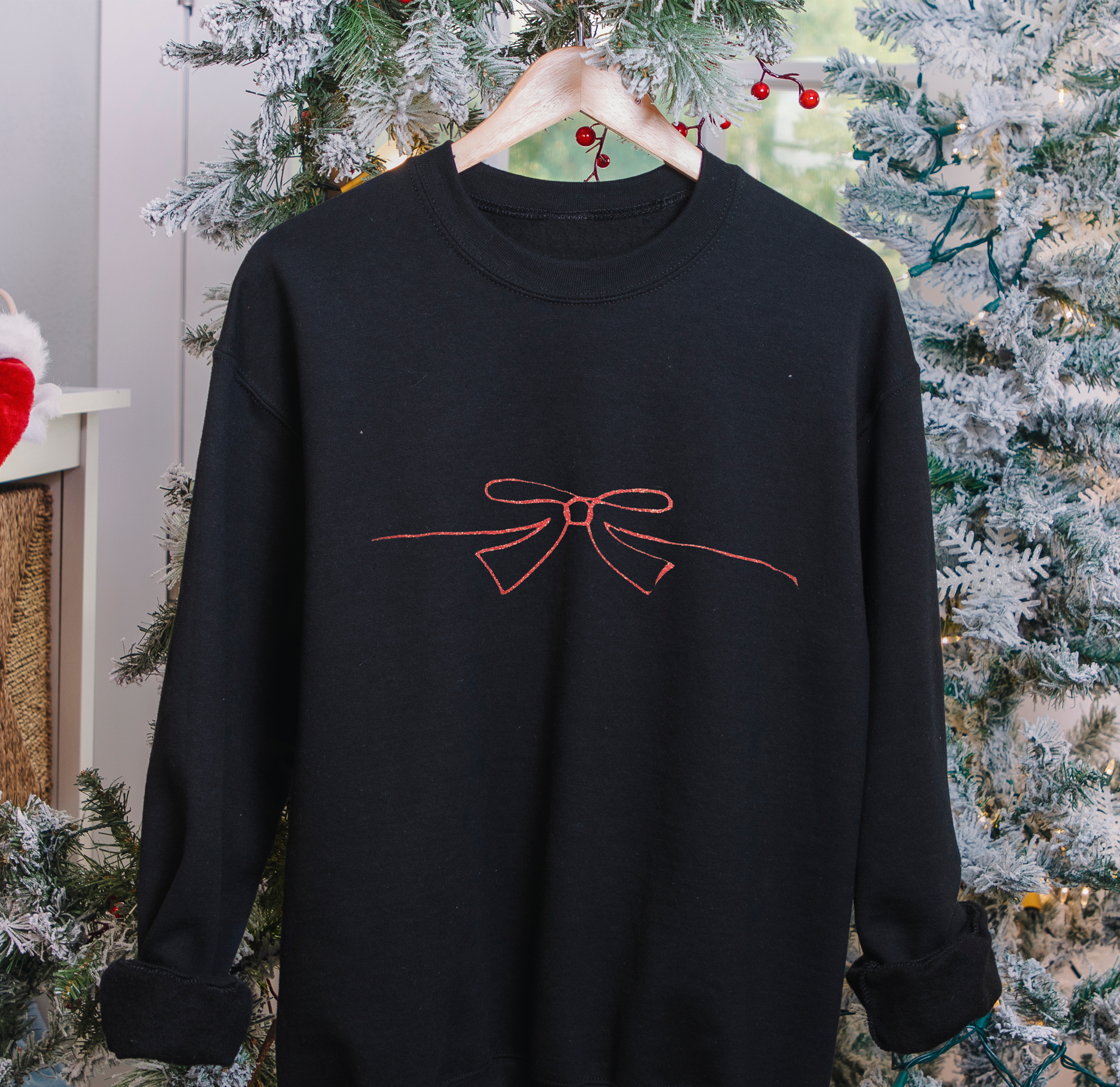 Christmas Jumper Hand Drawn Red Bow