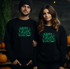 Happy Hallo..Wine Halloween Glow In The Dark Sweatshirt