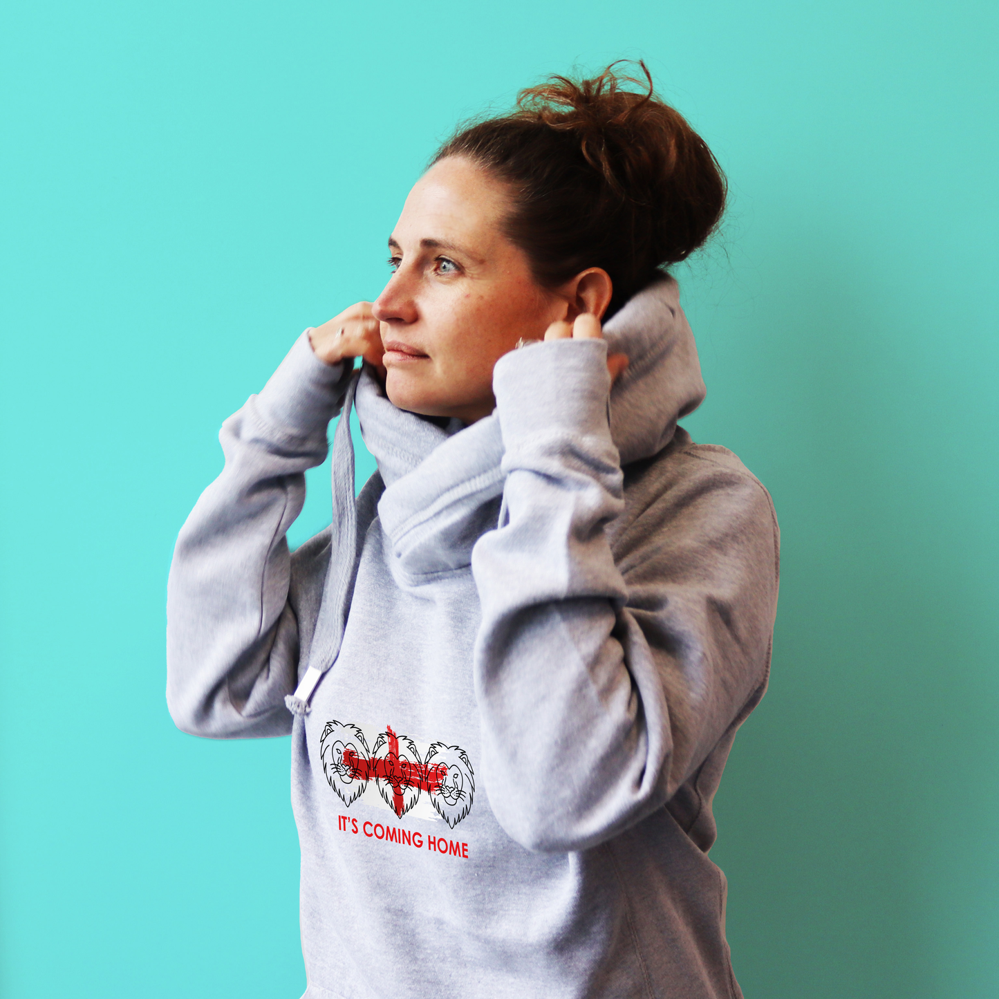 3 Lions England Cowl Neck Hoodie