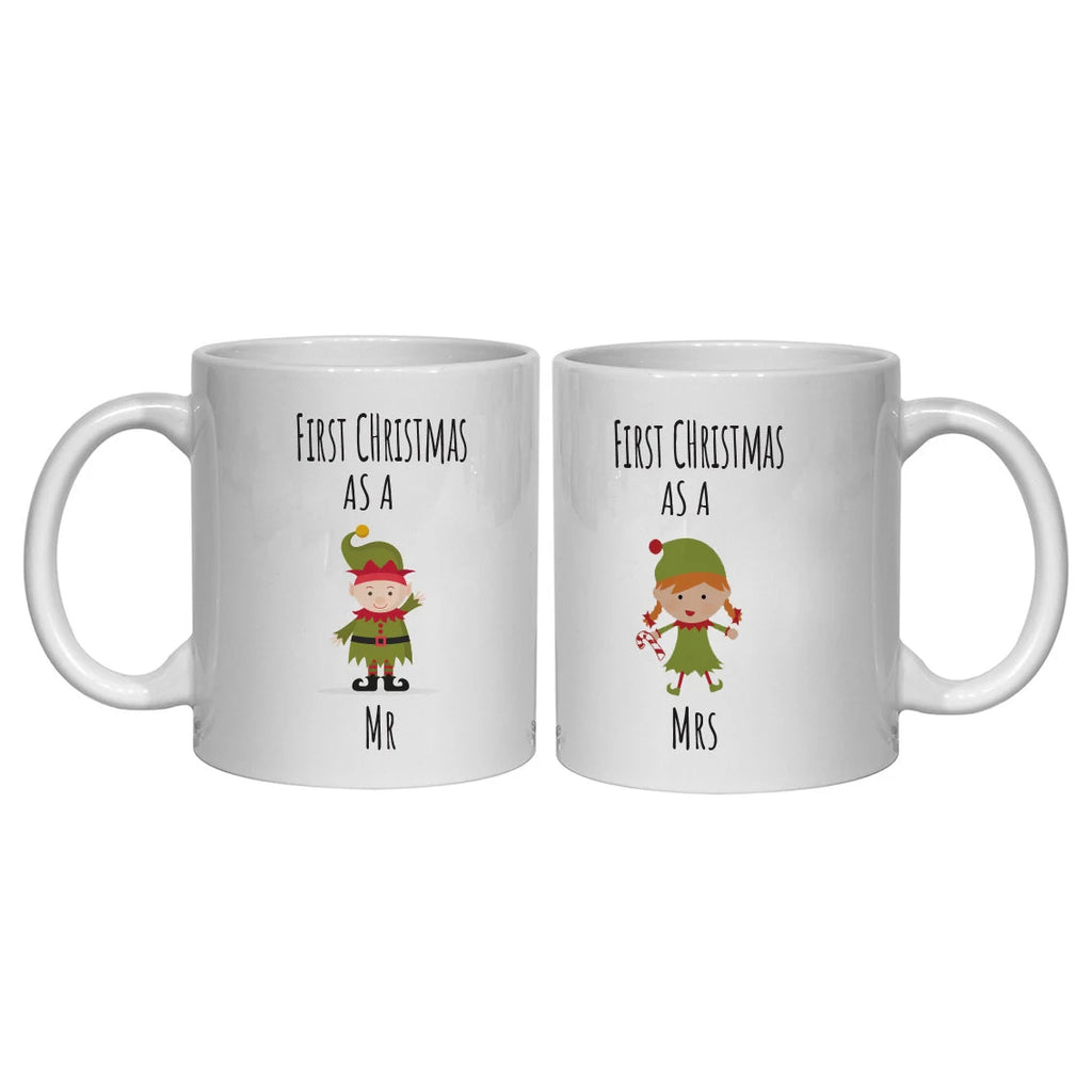 First Christmas as Mr & Mrs Couples Mug Set