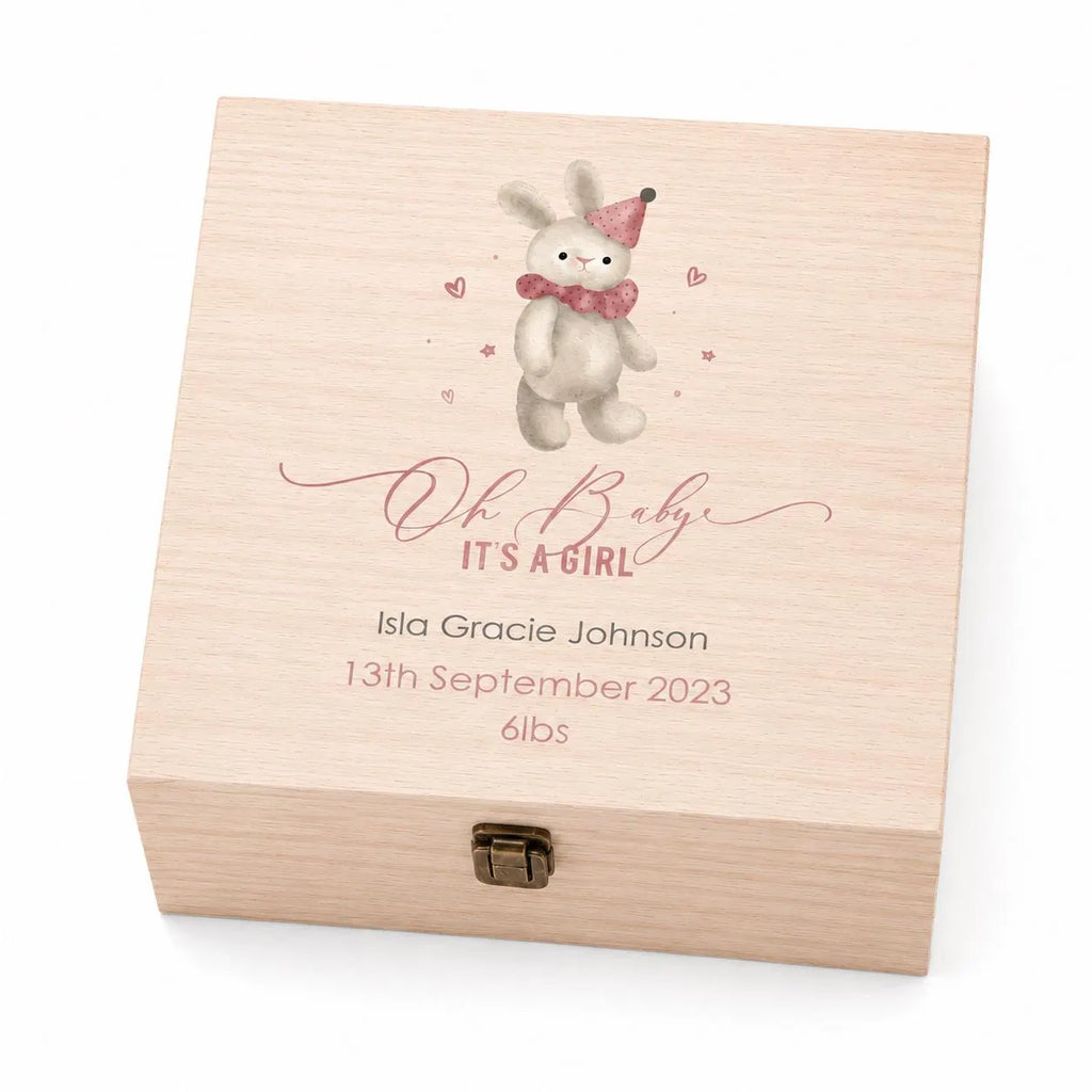 Personalised New Baby Girl Gift Box