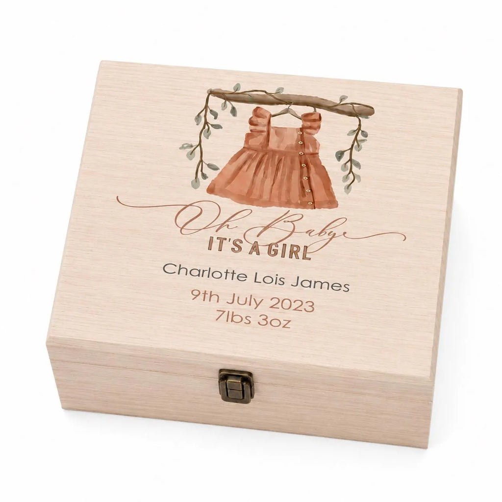Personalised Watercolour Bear Baby Gift Box