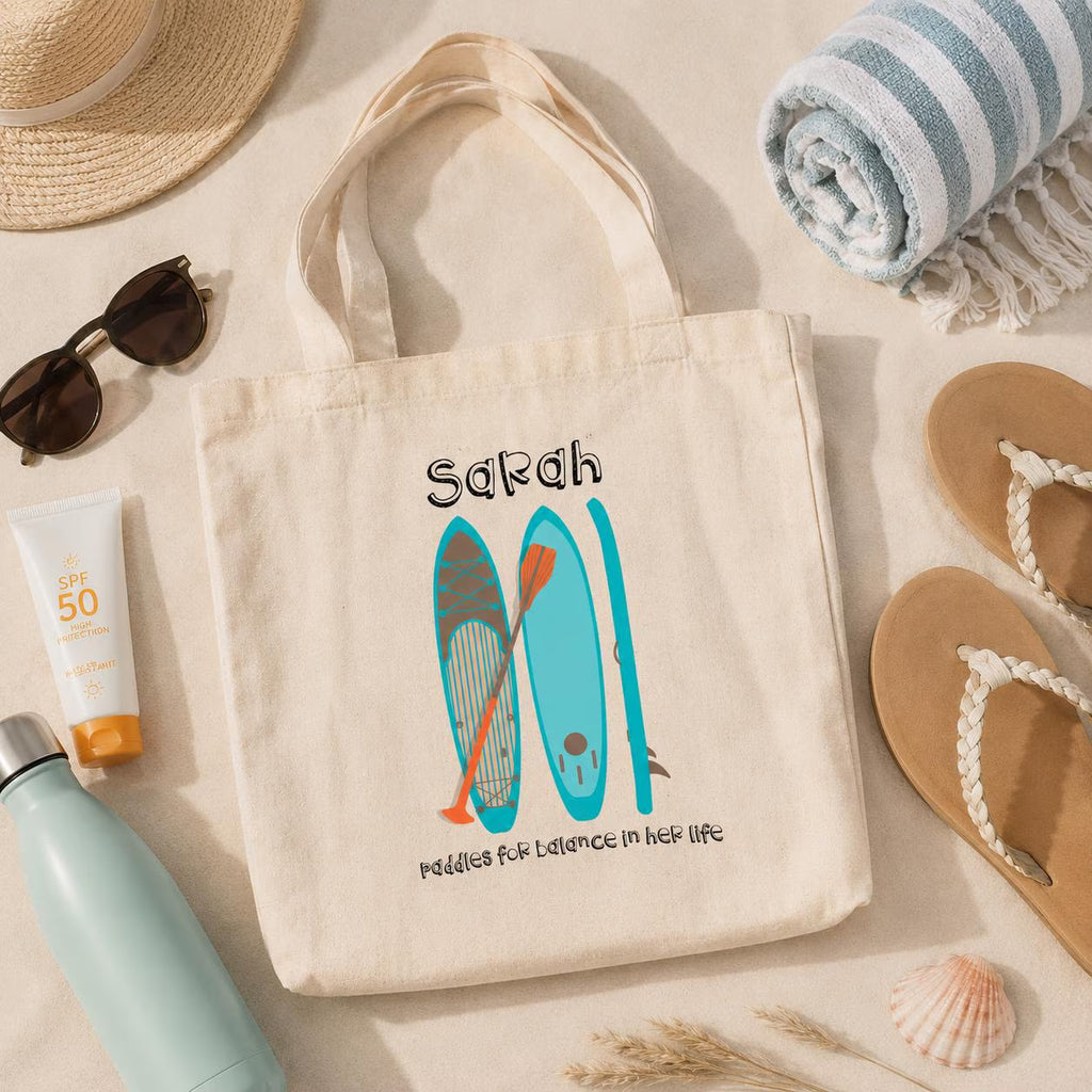 Personalised I Paddle For Balance Paddleboard Tote Bag